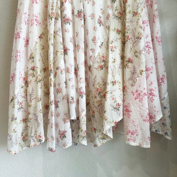 Polo Ralph Lauren Maxi Patchwork Floral Skirt Women Size 16 Peasant Boho Cottage - Picture 4 of 10